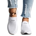 thumbnail image 2 of Women's Orthopedic Slip-On Sneakers Breathable Woven Diabetic Shoes with Arch Support Soft Cushion Hands-Free Design for Walking Comfort,White#38, 2 of 7