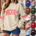 thumbnail image 7 of Jkety Christmas Sweats Merry Christmas Sweatshirts Women Classic Merry Letter Print Sweatshirts Xmas Holiday Party Pullover Blouse Green,XL, 7 of 7