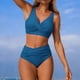thumbnail image 1 of Tankini Moda Mujer Sin Mangas Sólido Bikini Traje de Baño Push-Up Acolchado Traje de Baño Blusa Pantalones Cuello en V Nudo Delantero Conjuntos de Dos Piezas Traje de Baño de Dos Piezas para Mujer Tra, 1 of 6