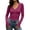 Hot Pink#womens v neck long sleeve t shirts, variant on Womens V Neck Long Sleeve Shirts Winter Stretchy Knitted Base Layer with Thumb Holes Slim Fit Solid Color Undershirts Gray,XL