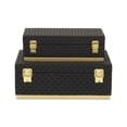 thumbnail image 4 of Baskura Vinyl Rattan Rectangular Box Set - Black- Gold Metal Base -, 4 of 11
