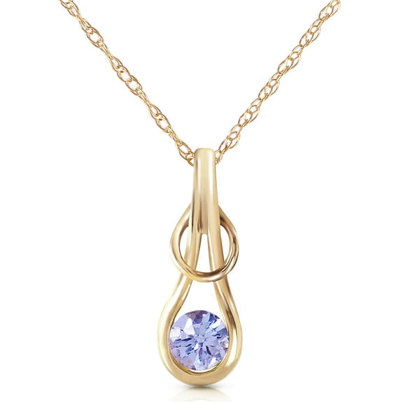 Galaxy Gold 14K Yellow Gold Tanzanite Pendant Necklace - December Birthstone - Communication & Serenity - 16" to 24" - Fine Jewelry for Women