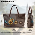 thumbnail image 6 of ZUXONGSY Leather Butterfly Sunflower Print Handle Handbag for Women Fashion Top Handle Tote Bag Lightweight Top Handles Work Bag with Zipper for Work Daily Travel, 6 of 6