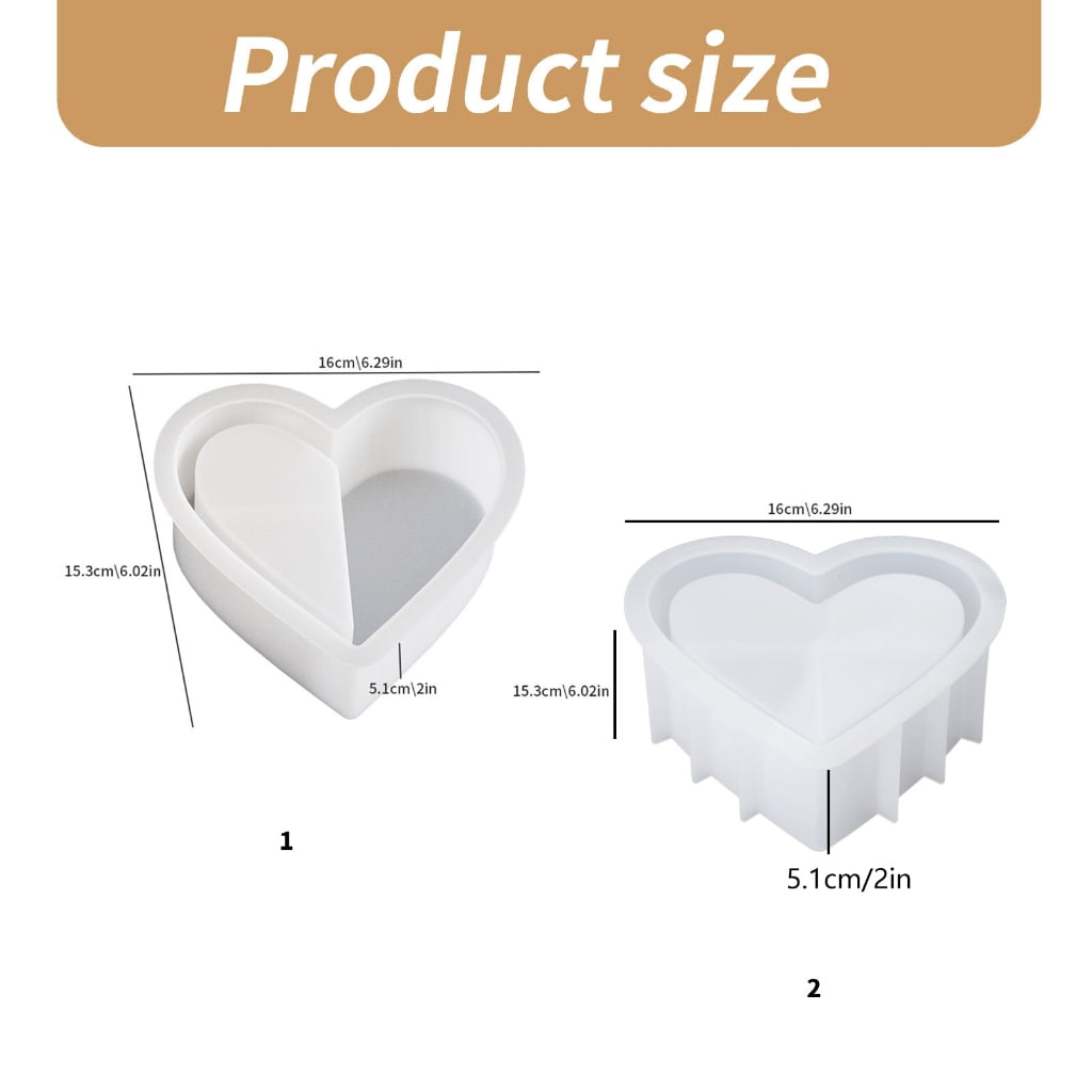 WINDLAND High Temperature Resistant Silicone Heart Mold for Candle Cups Flower Pots Mould
