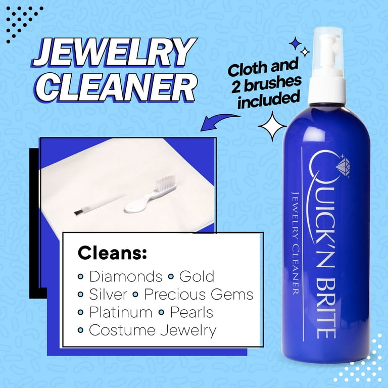 Greatshield Gentle Jewelry Cleaning Solution with Brush, Dipping Basket,  and Cloth - GreatShield