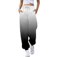 thumbnail image 1 of WERYOUNG Girls Boys Sports Pants Spring Summer Gradient Color Stretch Elastic Waist Drawstring Jogger Pants Child Classic Sweat Pants,Black,13-14 Years, 1 of 6