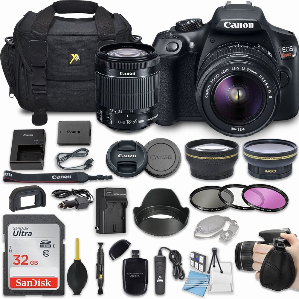 Canon EOS Rebel T6 18MP DSLR Camera Bundle with EFS 1855mm f/3.55.6