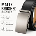 thumbnail image 2 of TRISJEM Men's Genuine Cowhide Leather Ratchet Belt with Automatic Buckle, 1.38" No-Hole Adjustable Big and Tall Dress Belt for Jeans, Chinos and Business Casual Wear, Black or Brown, Waist 33"-53", 2 of 8