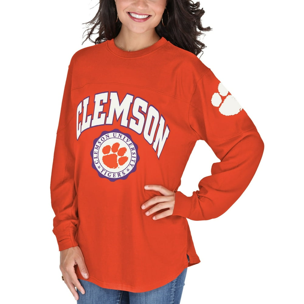 Pressbox - Clemson Tigers Women’s Edith Long Sleeve T-Shirt - Orange