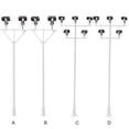 thumbnail image 3 of Injueey Modelo Post Lamp 1:87 Scale Pathway Landscape Accessories Five-Heads Miniature Outdoor Decorativo LED Metal Lamppost Artesanía 2 cabezales/luz blanca, 3 of 6