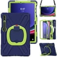 thumbnail image 6 of Case for Samsung Galaxy Tab S10+ Plus/S9+/S9 FE Plus/S8+/S7+ 12.4 inch, 360 Degree Rotating Hand Grip Shockproof Cover with Shoulder Strap, NavyBlue Lime, 6 of 7