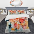 thumbnail image 2 of Designart "composition Rhythms I" Abstract Bedding Covert Set - Abstract Collages Orange Modern Bed Set With 1 Sham, 2 of 6