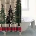 thumbnail image 3 of Rideau de Douche pour Salle de Bain Joyeux Noël Carreaux Rouges Rideau de Bain Imperméable Drôle Crochets Inclus, 72x72 Pouces, 3 of 5