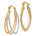 thumbnail image 2 of Primal Gold 14 Karat Tri-color Hoop Earrings, 2 of 4