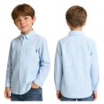 thumbnail image 2 of Grblisyd Boys Button Down Shirt Long Sleeve Summer Boys Dress Shirts with Chest Pocket Casual Formal Collared Shirt Back to School Clothes, 2 of 6