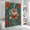 thumbnail image 5 of William Morris Plant Floral Shower Curtain Set - Small 36" x 72" Washable Bathtub Curtain with 12 Hooks, Retro Lotus Flower Leaves Waterproof Fabric Stall Shower Curtains for Bathroom/Bathtub Décor, 5 of 6