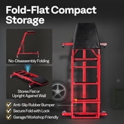 SPECSTAR Foldable Topside Engine Creeper, 51-72 Engine Creeper, 400 lbs Capacity, 4 Swivel Caster Wheels, Red