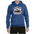 thumbnail image 2 of Wild Bobby It's About To Get Miami Soccer Skyline Sports Unisex Hoodie Sweatshirt, Vintage Heather Blue, Small, 2 of 5