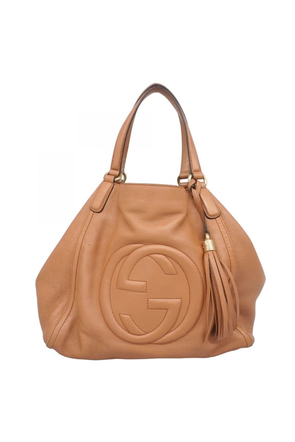 Pre-Owned Gucci Soho Tote Bag 282309 Leather Orange Champagne Women's (Good)