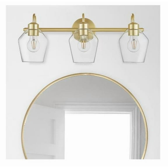 allen   roth Merritt 24-Inches 3 -Light Brushed Gold Modern/contemporary Vanity light