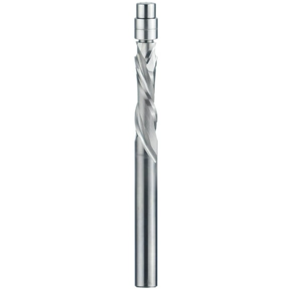 Helovmine Spiral Flush-Trim Router Bit, 1/4 Inch Shank 2 Flute Solid Carbide CNC Router Bit Up/Down Cut Spiral Flush Trim Router Bit