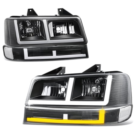 DNA Motoring for 03-24 Express Savana 1500-3500 Switchback F-LED DRL Headlight Lamps Black
