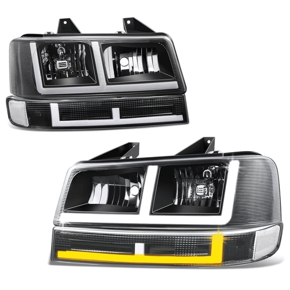 DNA Motoring for 03-24 Express Savana 1500-3500 Switchback F-LED DRL Headlight Lamps Black