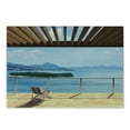 thumbnail image 1 of Ocean Cutting Board, Interior Balcony Panoramic Seascape Coastal Island Seaside Theme Summer Holiday, Decorative Tempered Glass Cutting and Serving Board, in 3 Sizes, by Ambesonne, 1 of 2