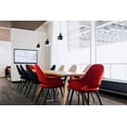 thumbnail image 5 of 2xhome - Set of 2 Organic Upholstered Fabric Modern Armchairs with Dark Walnut Brown Wooden Legs for Dining Room Office or Accent Chair (Black), 5 of 9