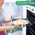thumbnail image 2 of Yayeee Pot Holders Kitchen Heat Resistant with Pocket 7"x9.8" Cotton Oven Cooking Hot Pads, Beige Floral Wave, 2 of 7