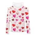 thumbnail image 4 of Blusa de moda para mujer, camisetas de cobertura con cuello en V de manga larga, camisetas sueltas informales con estampado de corazones Pompotops FGAJ13225, 4 of 5