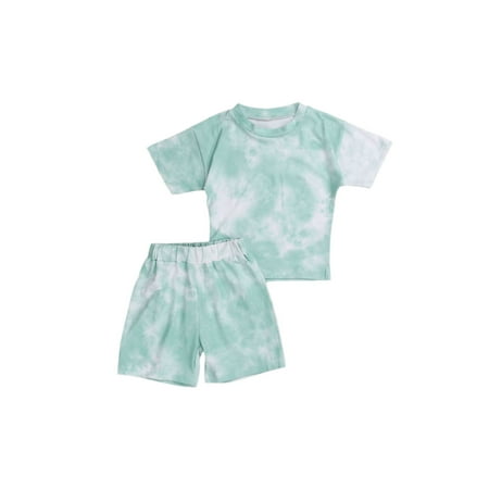 

Binpure Toddlers Girls Round Neck Slim Fit T-Shirt + Short Trousers Set