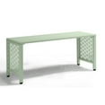 thumbnail image 2 of Zimtown 39.3in Weatherproof Outdoor Metal Backless Bench Slatted Seat Decorative for Patio Garden Lawn Porch Green, 2 of 9