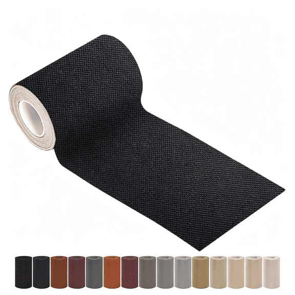 CCOCC Linen Repair Tape 4X79 Inch, Self Adhesive Linen Fabric Tape, Linen Fabric Patch Tape Kit, Fabric Repair Tape for Sofas, Headboards, Chairs, Curtains - Black