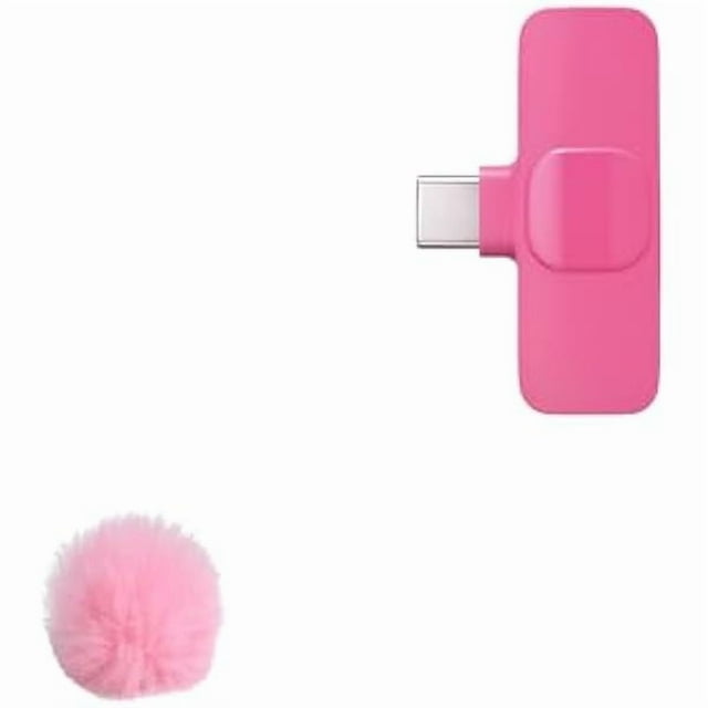 Microphone Lavalier Sans Fil USB C pour Téléphone Android Tablette iphone ipad PC Mini Micro Cravate Créateur de Contenu Micros pour Vlog Enregistrement Vidéo Tiktok Podcast Interview Usbc Clip sur Microphones Rose Vif