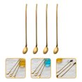 thumbnail image 3 of Shisuyan 4Pcs Stainless Steel Spoon Straw Reusable Drinking Spoon Ice Cream Spoons, 3 of 9