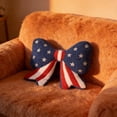 thumbnail image 2 of Fuebueo Independence Day Patriotic Bow Pillow, Red White and Blue Stars and Stripes Decorative Throw Cushion, 14.5 x 13 Inch, 2 of 7