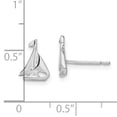 thumbnail image 2 of Million Charms 925 Sterling Silver Travel Charm, Polished Mini Sailboat Post Earrings, 2 of 2