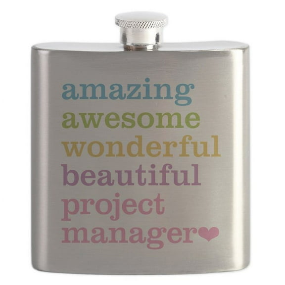 CafePress - Project Manager Flask - Stainless Steel Flask, 6oz Drinking Flask