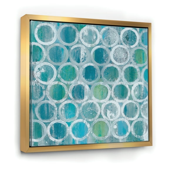 Designart ' Natural Blue Circle ' Modern & Contemporary Framed Canvas