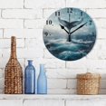 thumbnail image 3 of Whale Tail Sea Black 10 inch Wall Clocks Non Ticking Easy to Read Battery Decorative for Home Bathroom Kitchen Bedroom Living Room, 3 of 8