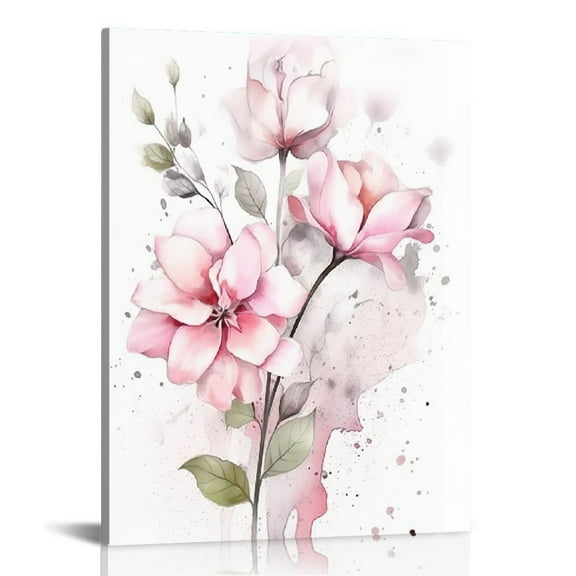 EastSmooth Bathroom Decor Wall Art Bathroom Pictures for Wall Canvas Wall Art, Pink Flower Wall Decor for Bedroom Living Room Wall Decor Painting Picture Artwork Framed Wall Art Easy to Hang