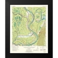 thumbnail image 2 of USGS 12x14 Black Modern Framed Museum Art Print Titled - Artonish Mississippi Quad - USGS 1967, 2 of 5