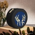 thumbnail image 6 of Yiaed Disco party Astronaut Dancing Print Travel Jewelry Case Bridesmaid Gift Boxes Jewelry Travel Organizer Small Round Jewelry Box Mini Storage-Black, 6 of 7