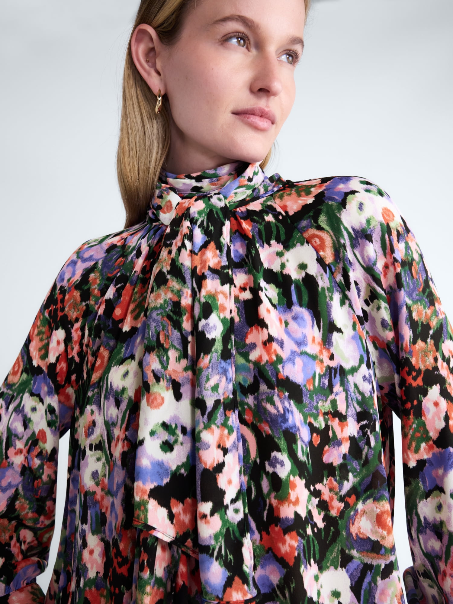 Scoop Women's and Women's Plus Tie Back Blouse, Sizes XS-4X