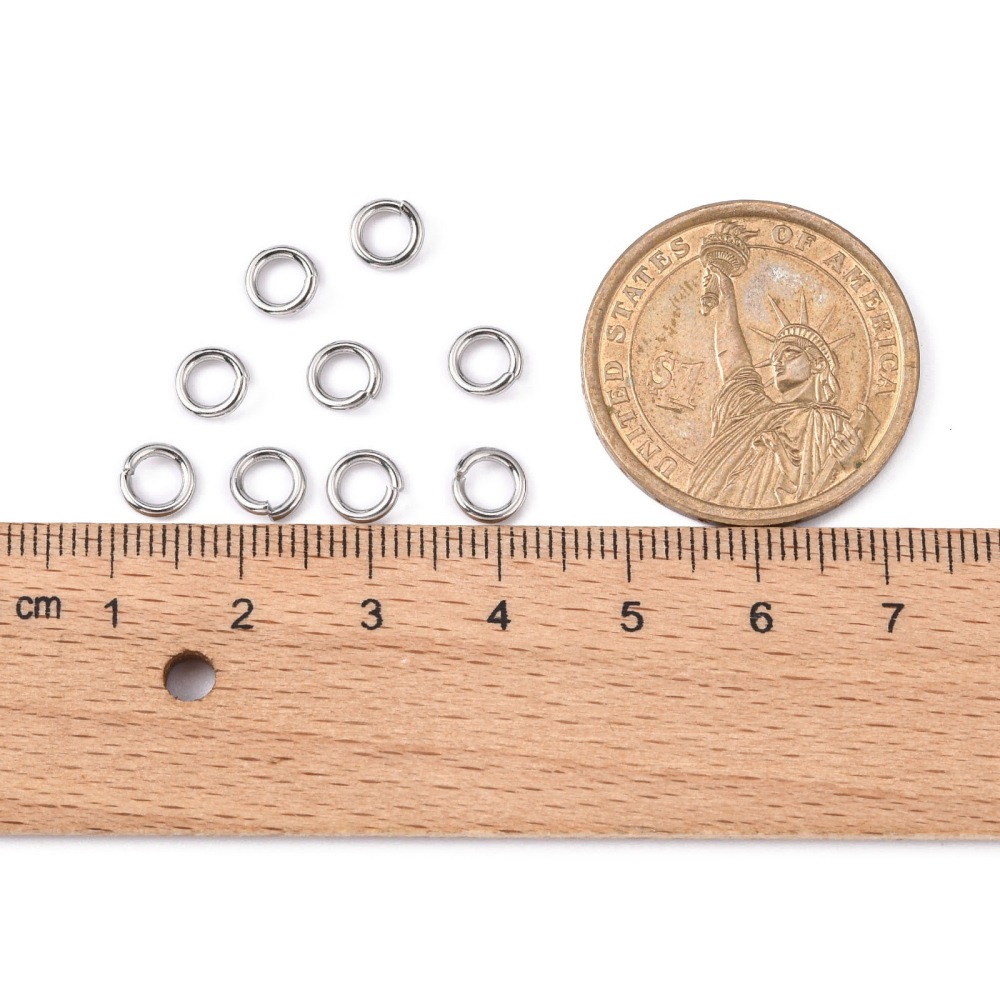 5000pcs Tarnish Resistant 304 Stainless Steel Jump Rings Open Jump Rings Stainless Steel color 6x1.2mm Inner Diameter: 3.6mm