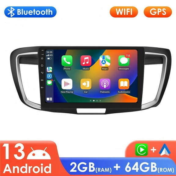 Ossuret 10.1" Touch Screen Android 13 Bluetooth Apple CarPlay 64GB Wifi AUX Car Stereo Radio Head Unit Multimedia GPS Navigation Player For Honda Accord 9 2.0L 2013 2014 2015 2016 2017
