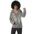 thumbnail image 2 of California Costumes Men's Groovy Disco Shirt,Silver,Large Costume, 2 of 4