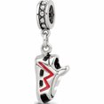 thumbnail image 1 of Sterling Silver Reflections Black And Red Enameled Runner\\'s Shoe Dangle Cha Made In China -Jewelry By Sweet Pea, 1 of 9