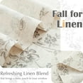 thumbnail image 4 of Floral Kitchen Curtains 24 Inch Linen Tier Curtains Farmhouse Cafe Half Window Drapes Over Sink Light Filtering for Living Room Laundry RV Rod Pocket 2 Panels Grey on Beige, 4 of 7
